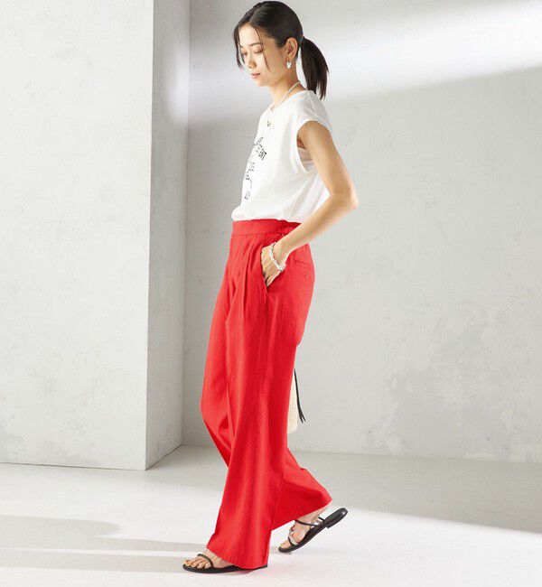 SHIPS for women「〈手洗い可能〉綿麻 ビエラ 2タック パンツ」|その他|