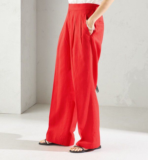 SHIPS for women「〈手洗い可能〉綿麻 ビエラ 2タック パンツ」|その他|