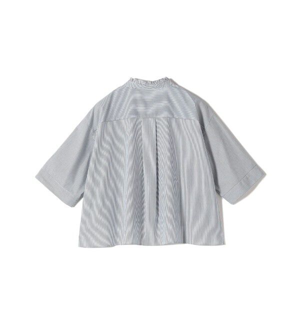 SHIPS for women「【WEB限定】〈手洗い可能〉ブロード ストライプ / 無地 切替 パッチワーク シャツ」|シャツ・ブラウス|
