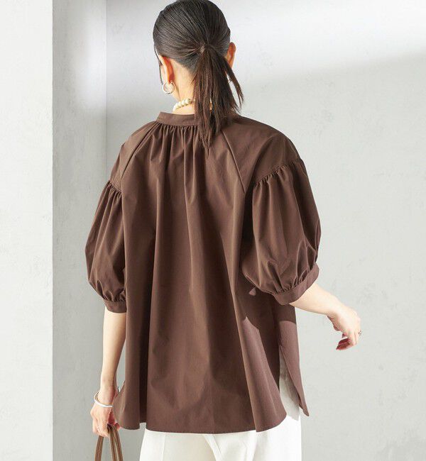 SHIPS for women「〈接触冷感 / 撥水加工〉TEX BRID(R)タフタ スキッパー 5分袖 ブラウス」|シャツ・ブラウス|