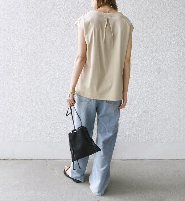 SHIPS for women「〈手洗い可能〉スムース Vネック フレンチ スリーブ」|タンクトップ|