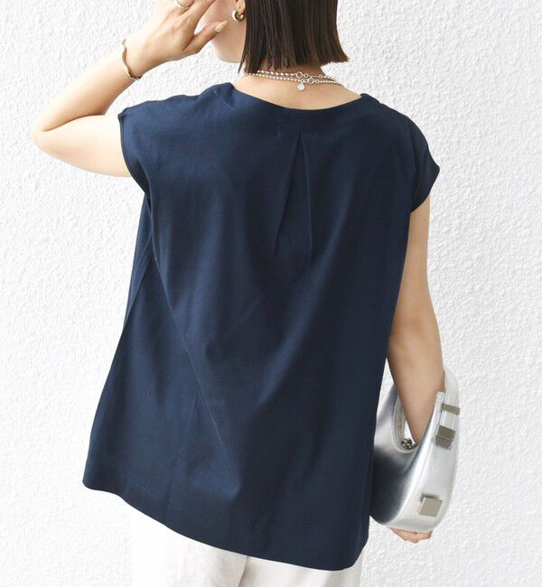 SHIPS for women「〈手洗い可能〉スムース Vネック フレンチ スリーブ」|タンクトップ|