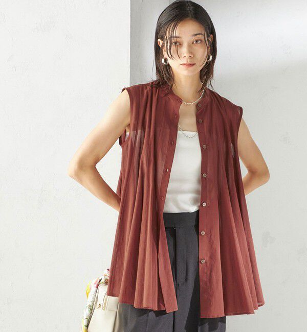 SHIPS for women「〈手洗い可能〉ボリューム フレア フレンチスリーブ ブラウス」|シャツ・ブラウス|ブラウン