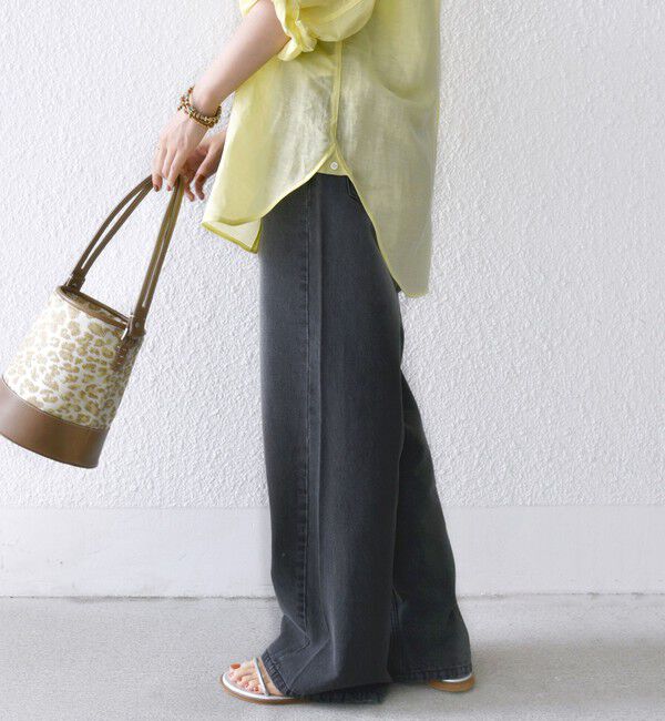 SHIPS for women「〈洗濯機可能〉ドロスト イージー デニム パンツ(ダークグレー)」|デニム|