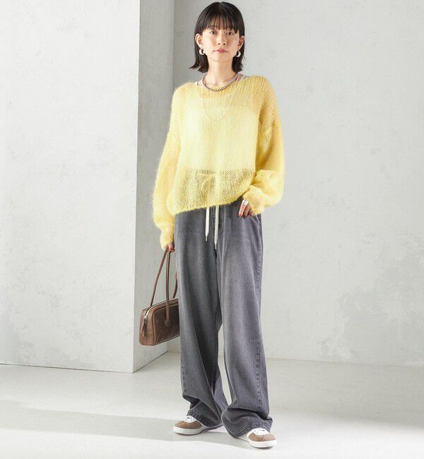 SHIPS for women「〈洗濯機可能〉ドロスト イージー デニム パンツ(ダークグレー)」|デニム|