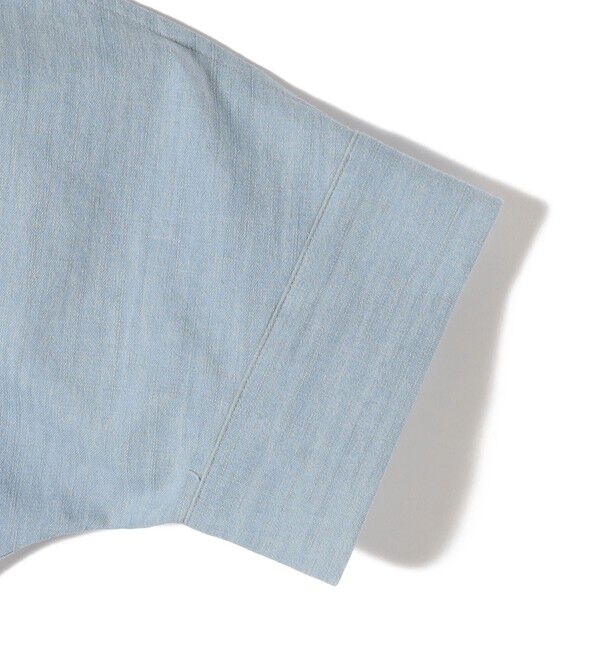 SHIPS for women「《追加予約》【WEB限定】〈手洗い可能〉デニム ライク タック 裾 ドロスト 羽織 シャツ」|シャツ・ブラウス|