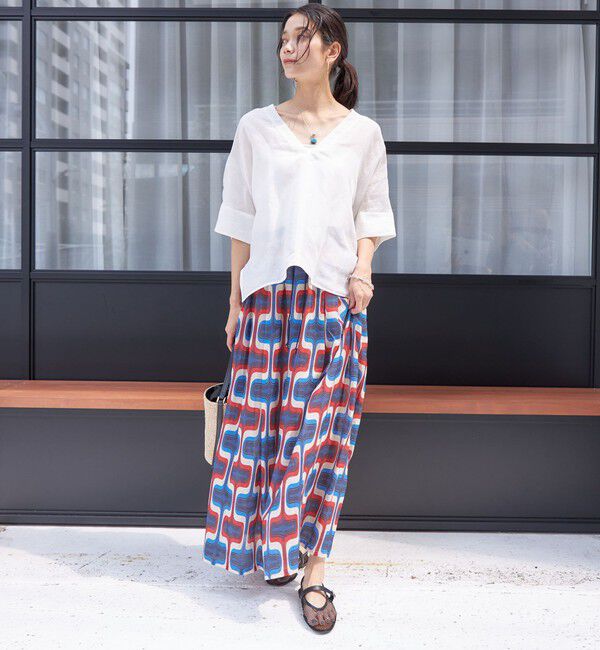 SHIPS for women「【SHIPS別注】UHURU:〈手洗い可能〉シアープリント ギャザー スカート」|スカート|