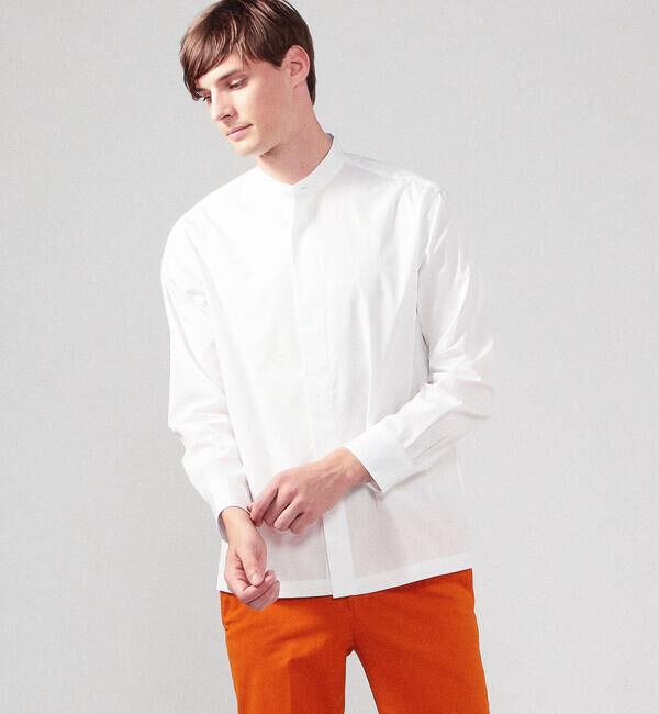 CABaN「CABaN コットンタイプライター バンドカラーシャツ」|シャツ・ブラウス|11 ホワイト