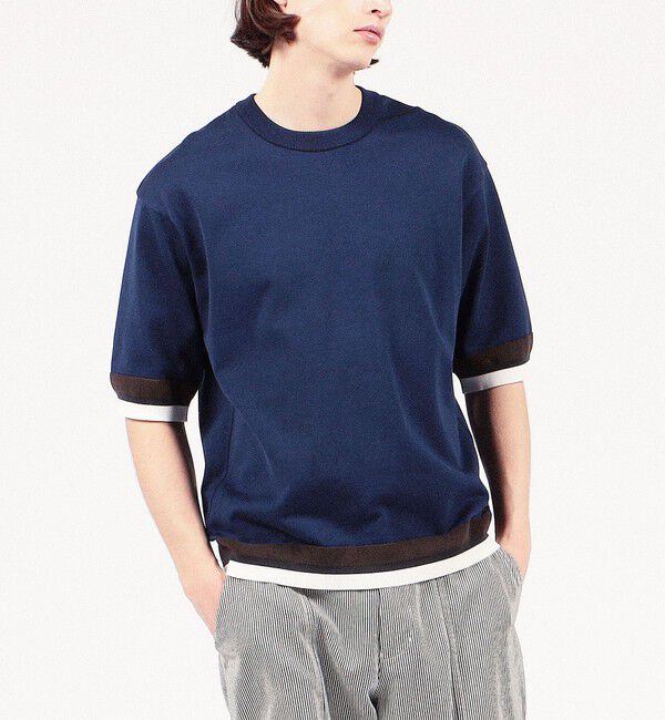 TOMORROWLAND MENS「TOMORROWLAND tricot リブライン ニットTシャツ」|ニット・セーター|