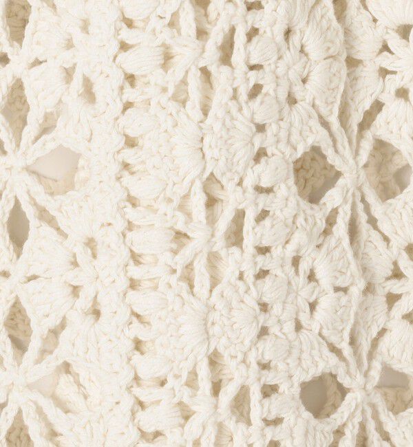 MACPHEE「モチーフクロシェット Vネックプルオーバー」|ニット・セーター|