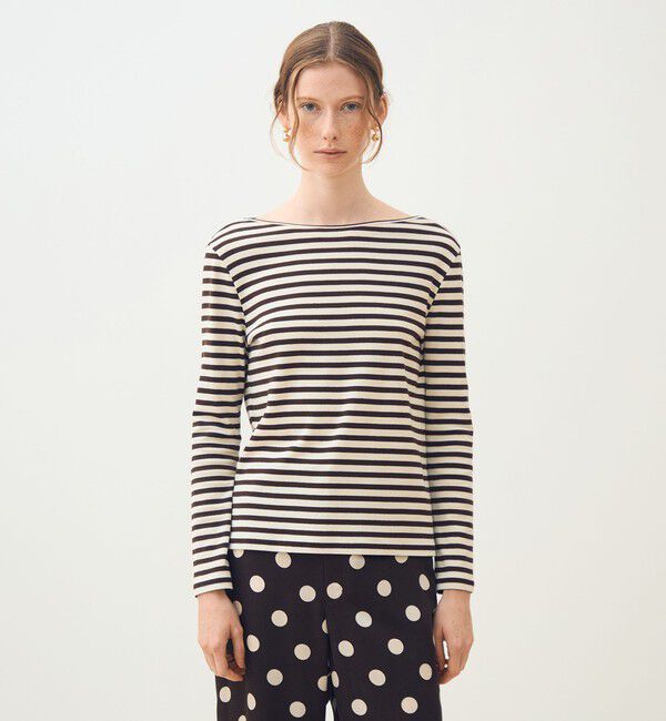 TOMORROWLAND collection「コットンフライスボーダー ロングスリーブプルオーバー」|Tシャツ・カットソー|