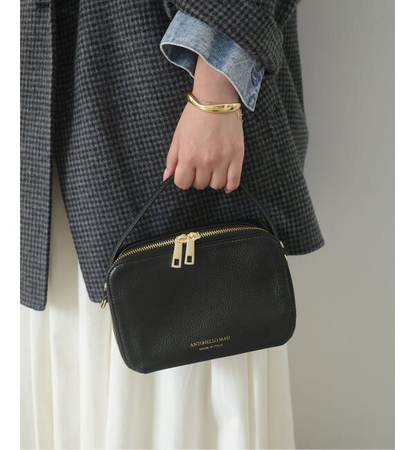 SLOBE IENA「ANTONELLO MASI/アントネッロマージ SLOBE別注 レザーハンドルバッグ」|ハンドバッグ|ブラック