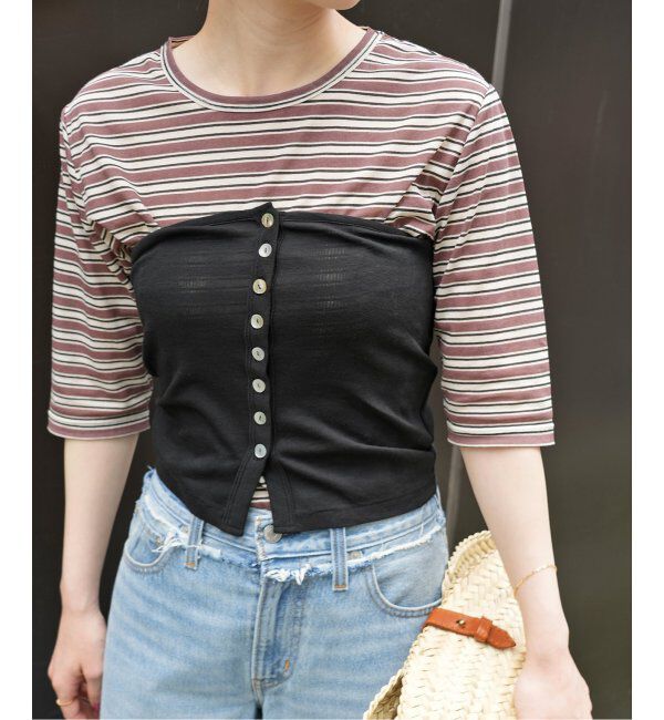 SLOBE IENA「miller/ミラー SLOBE別注 シアーカットソービスチェ」|チューブトップ|