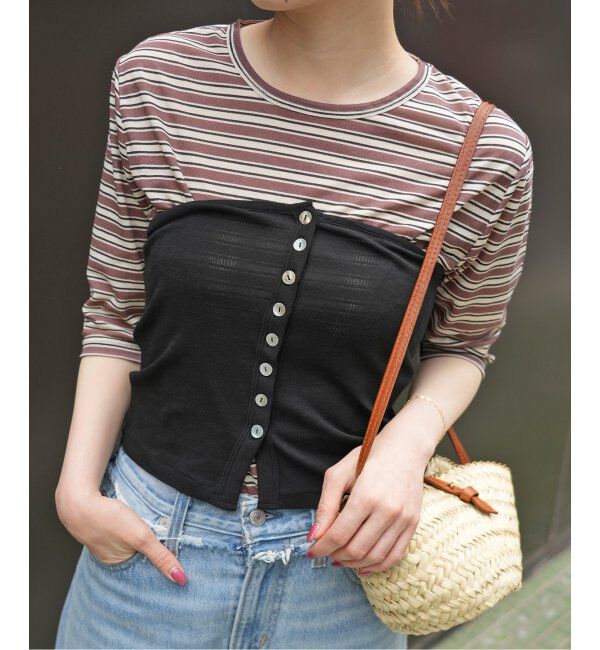 SLOBE IENA「miller/ミラー SLOBE別注 シアーカットソービスチェ」|チューブトップ|