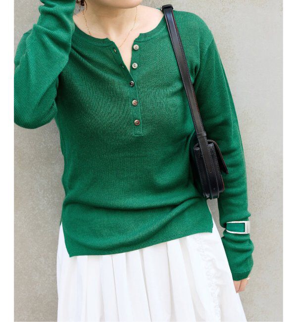 JOURNAL STANDARD「ウォッシャブル WPEヘンリープルオーバー」|ニット・セーター|グリーン