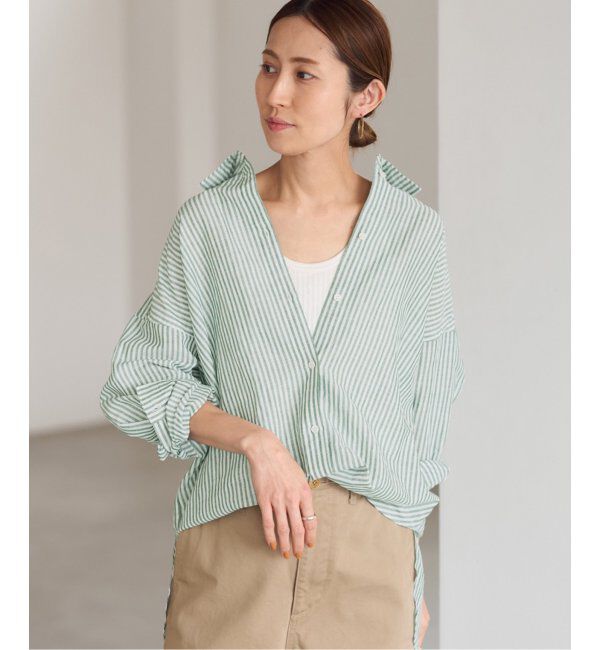 FRAMeWORK「コットンリネンオーバーシャツ」|シャツ・ブラウス|