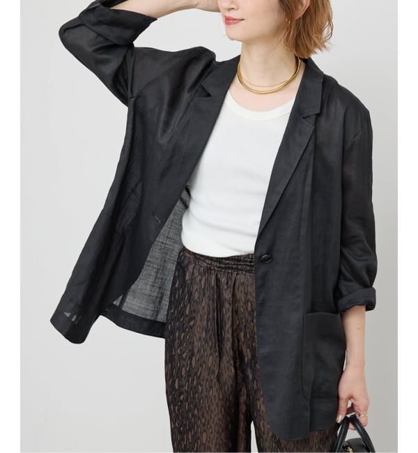 Spick and Span「《追加》ラミーミックスシアージャケット」|テーラードジャケット|ブラック