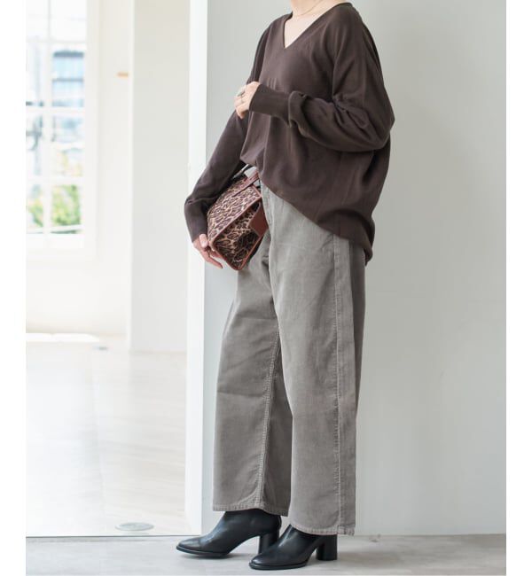 Spick and Span「コットンバルキーヤーンルーズVネックプルオーバー」|ニット・セーター|