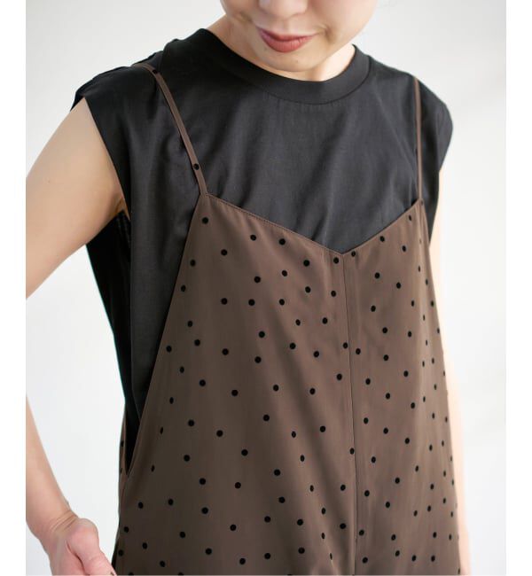 Spick and Span「《WEB限定》フロッキードットキャミサロペット」|オールインワン|