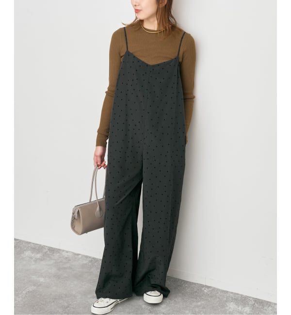 Spick and Span「《WEB限定》フロッキードットキャミサロペット」|オールインワン|