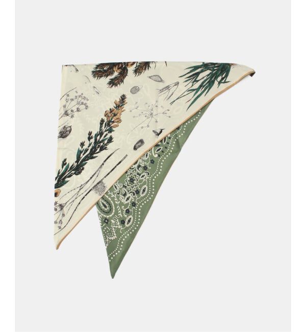 FRAMeWORK「manipuri/マニプリ 別注三角w65スカーフ」|バンダナ・スカーフ|カーキ