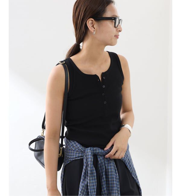 FRAMeWORK「コットンリブヘンリータンク」|タンクトップ|ブラック