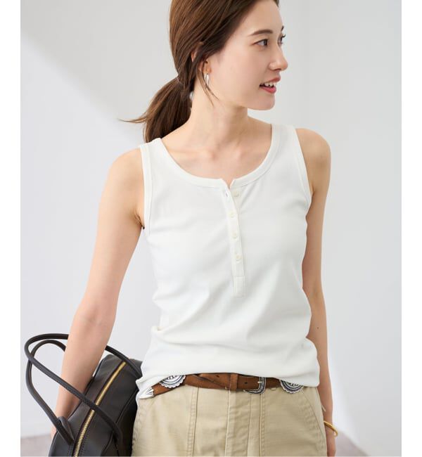 FRAMeWORK「コットンリブヘンリータンク」|タンクトップ|ホワイト