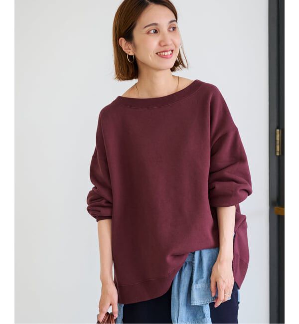 FRAMeWORK「≪一部カラーWEB限定 / 追加≫ボートネックワイドスウェット 3」|スウェット・ジャージ|ボルドー