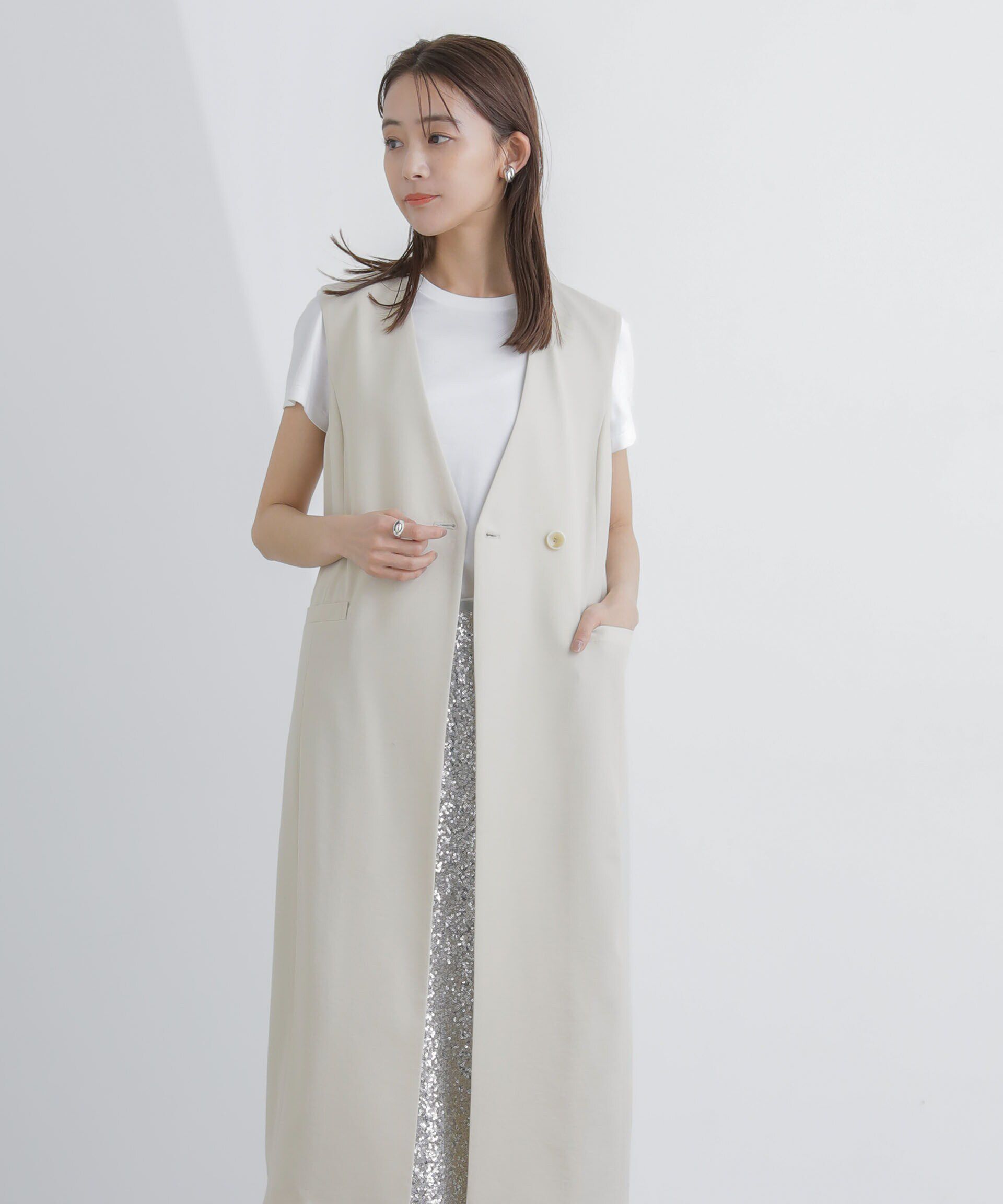 nano･universe「ロングジレ(セットアップ可)」|ベスト・ジレ|