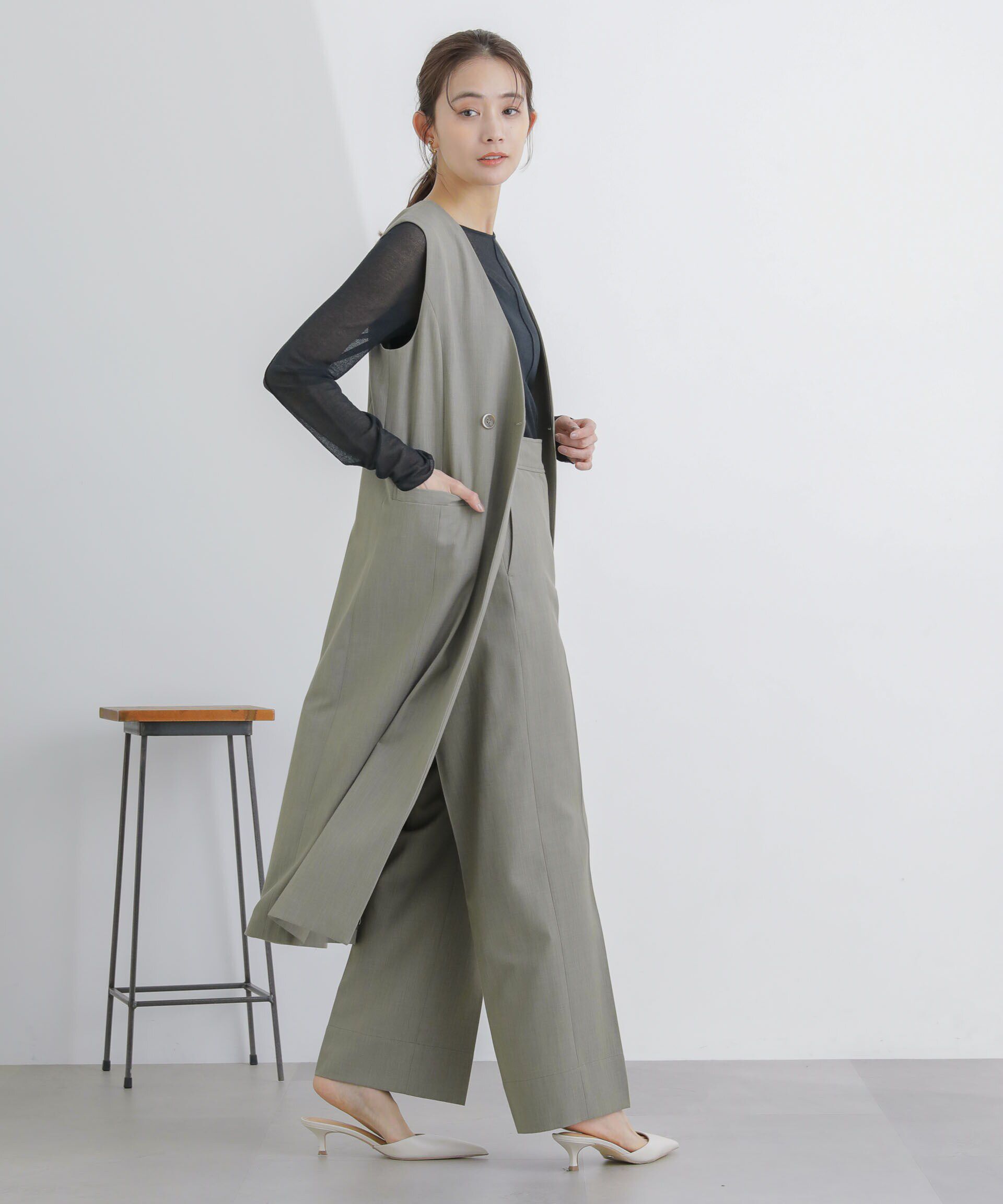 nano･universe「ロングジレ(セットアップ可)」|ベスト・ジレ|