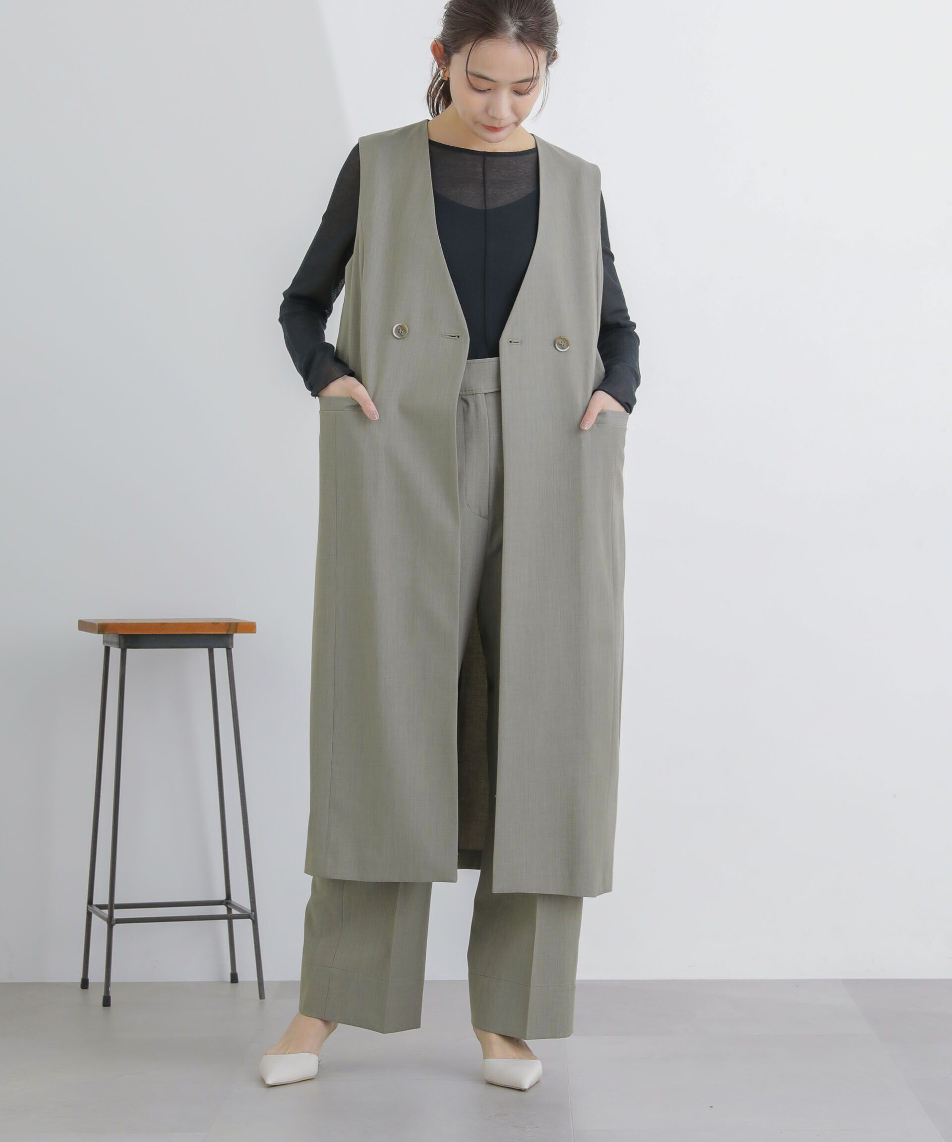 nano･universe「ロングジレ(セットアップ可)」|ベスト・ジレ|