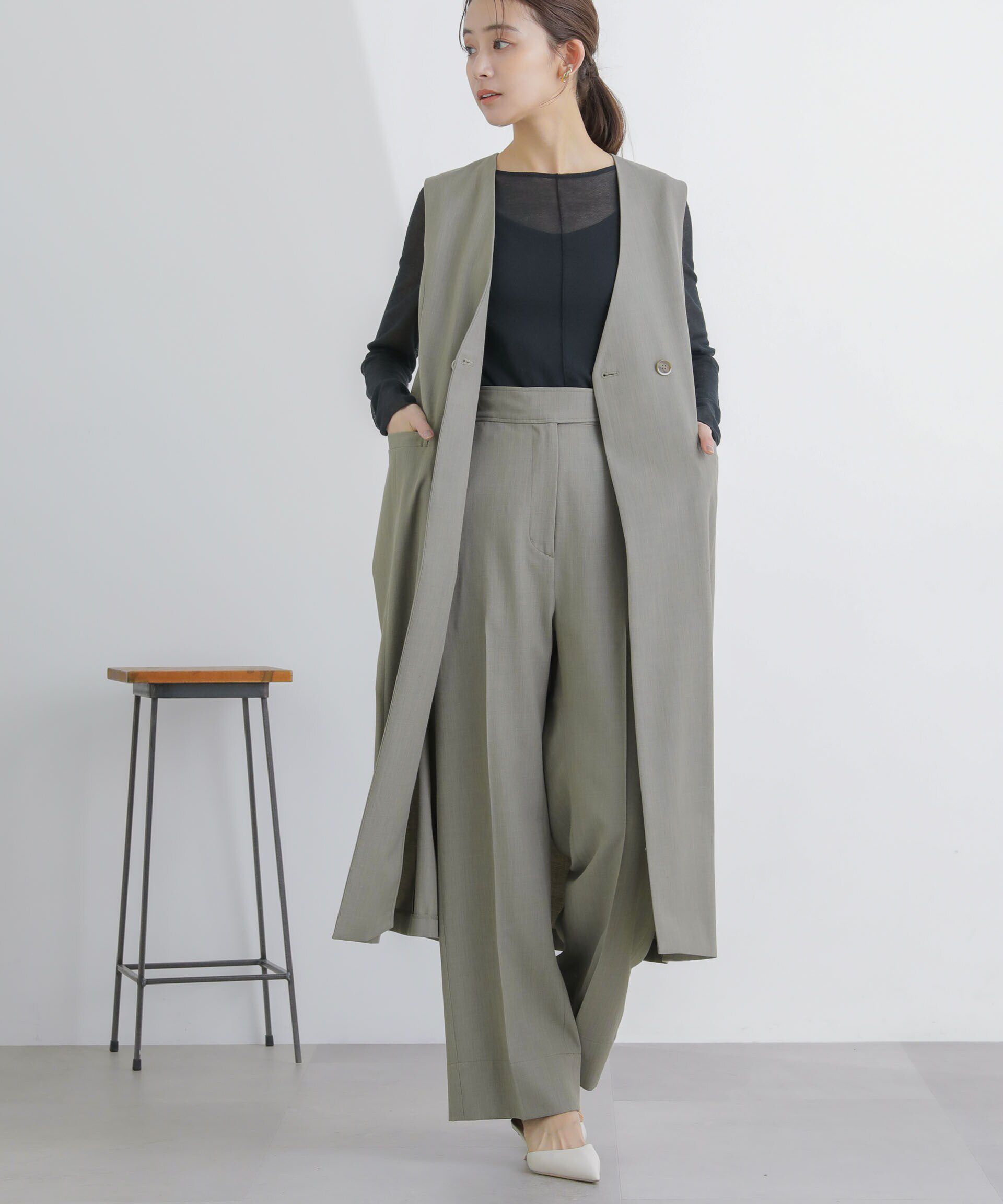 nano･universe「ロングジレ(セットアップ可)」|ベスト・ジレ|