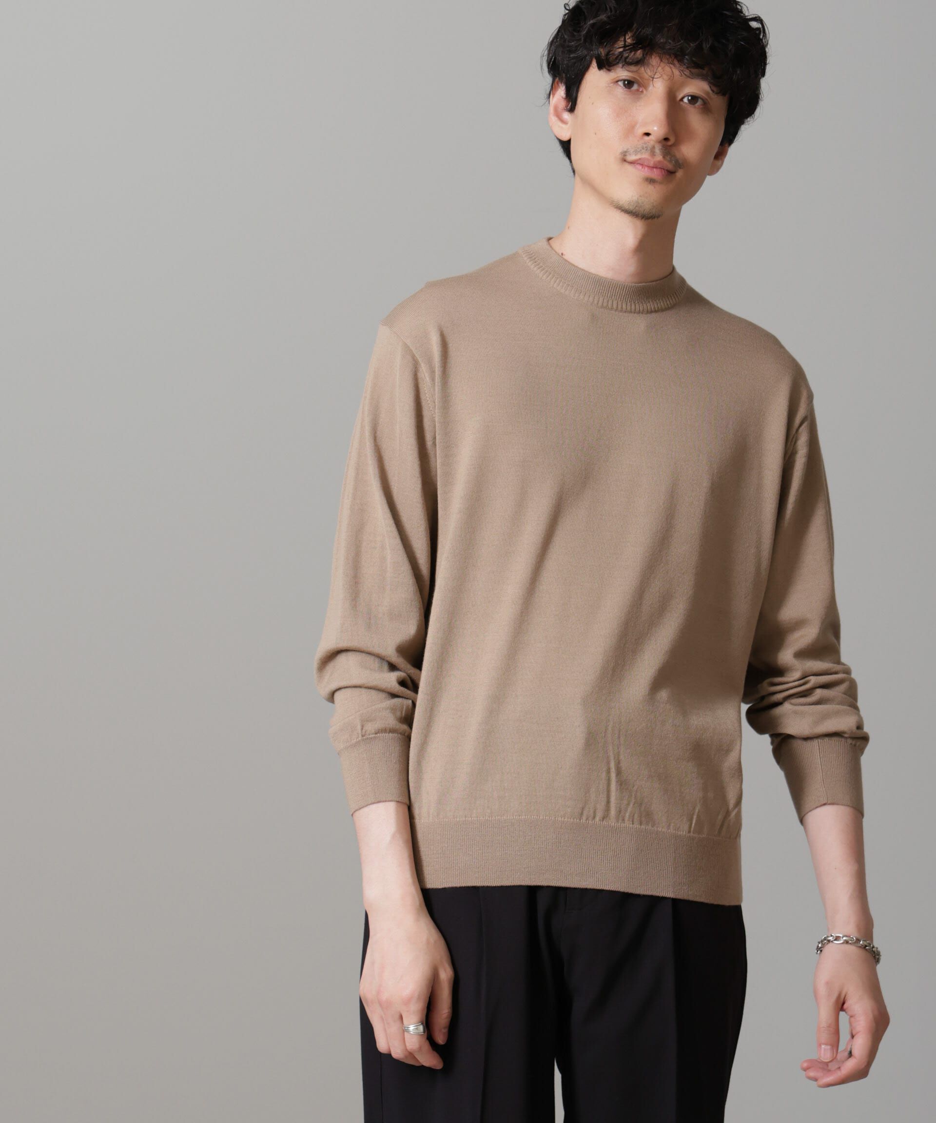 nano･universe「「毛玉レスニット」 ファインゲージクルーネック」|ニット・セーター|