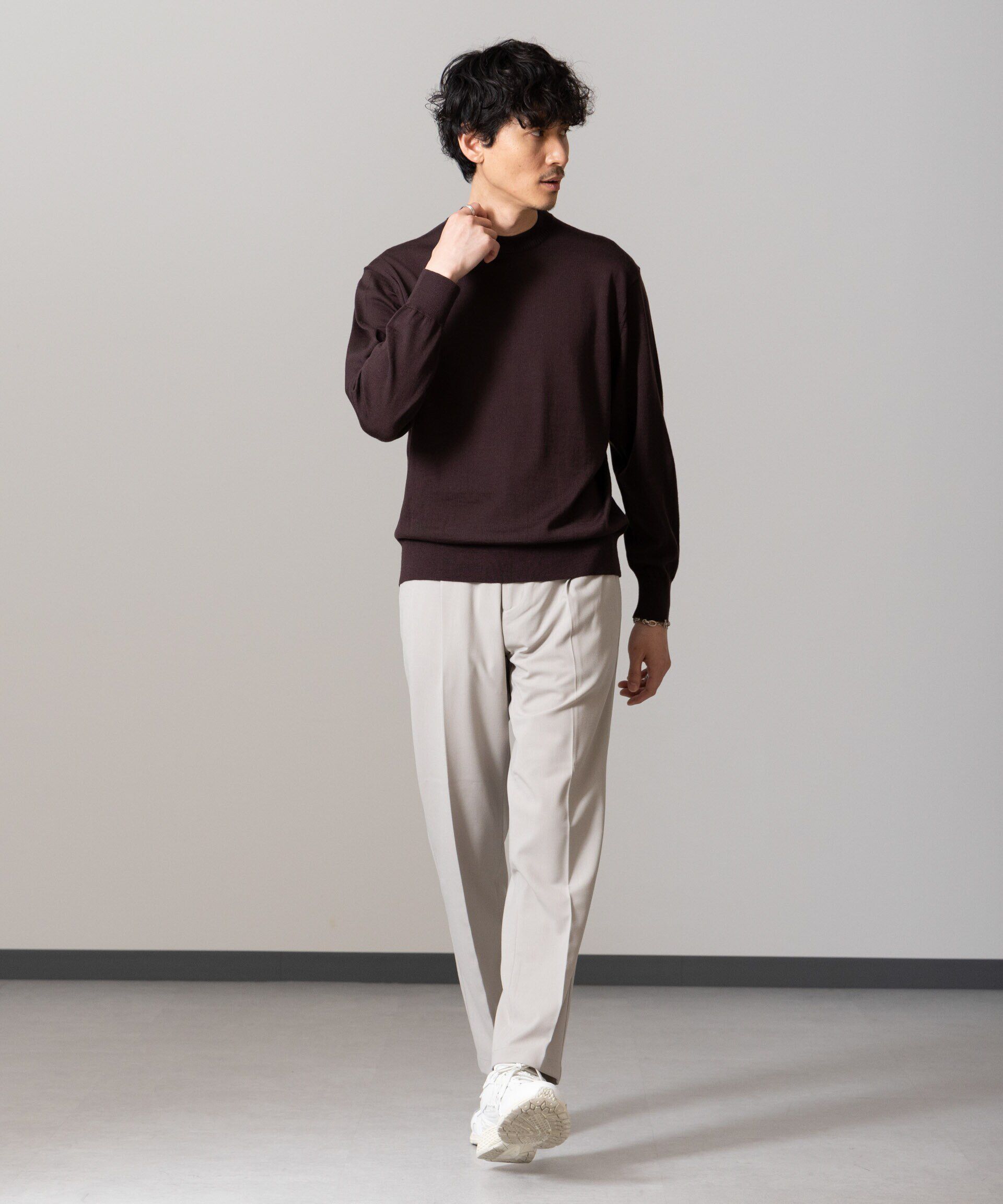 nano･universe「「毛玉レスニット」 ファインゲージクルーネック」|ニット・セーター|