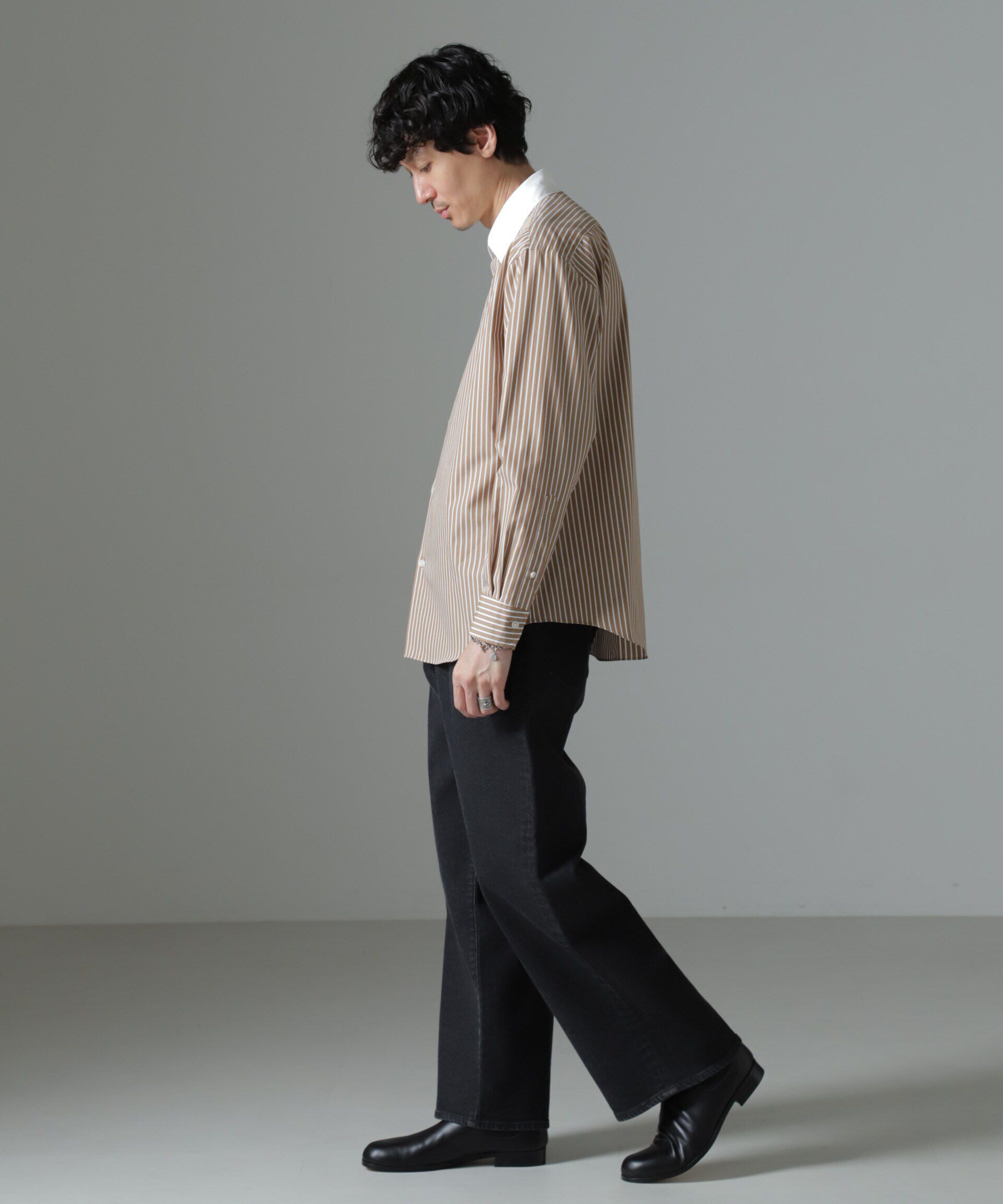 nano･universe「セミワイドストライプクレリックシャツ」|シャツ・ブラウス|