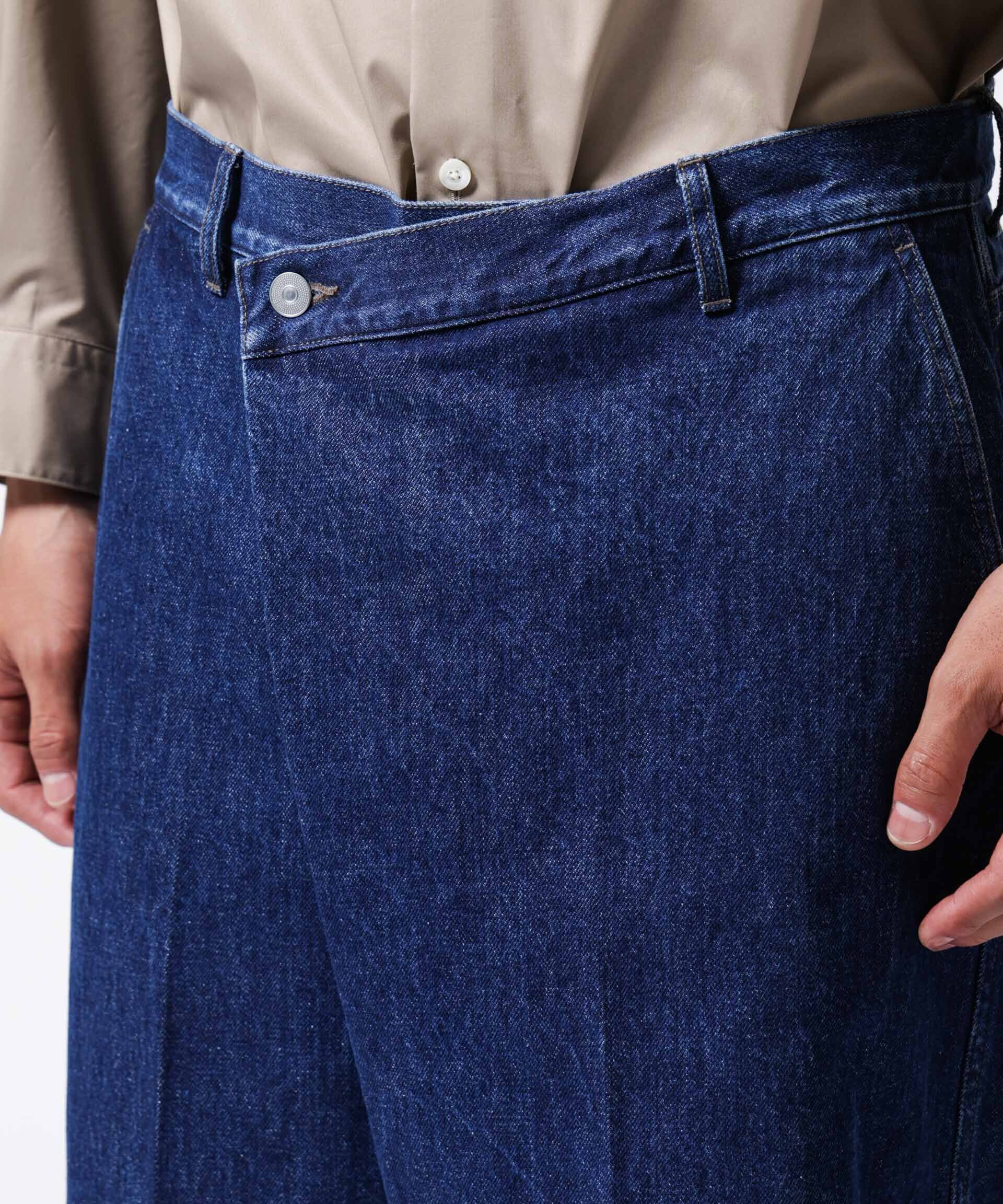 nano･universe「「ASSEMBLANC」ラップディティールデニムトラウザー」|チノ|