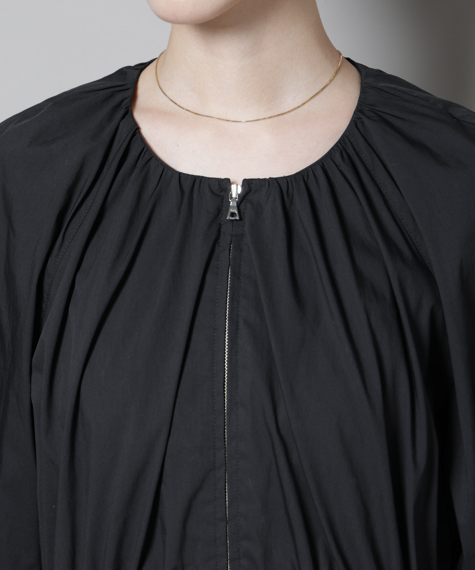 nano･universe「タイプライタードロストギャザーブルゾン」|ブルゾン・スタジャン|