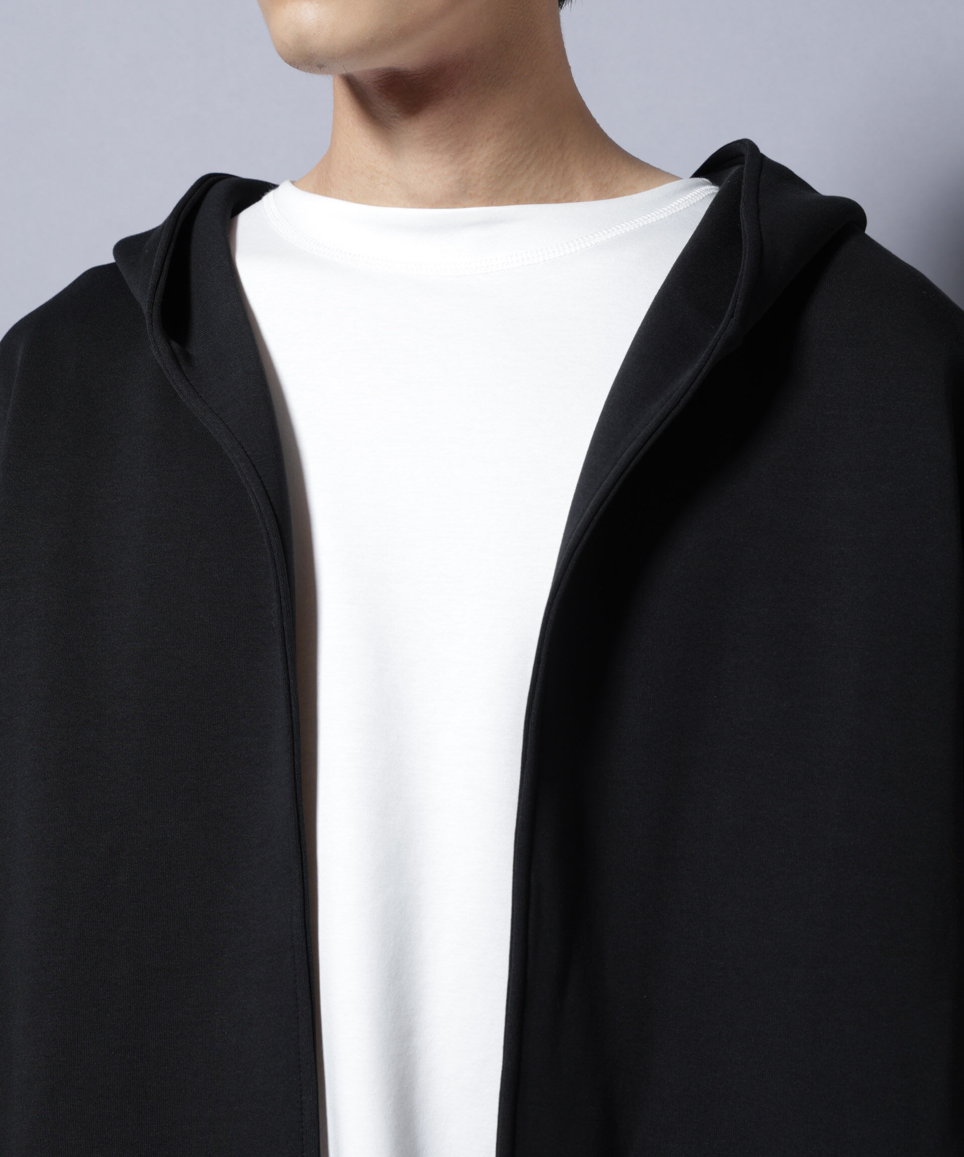 nano･universe「ダンボール 着流しフーディー」|Tシャツ・カットソー|