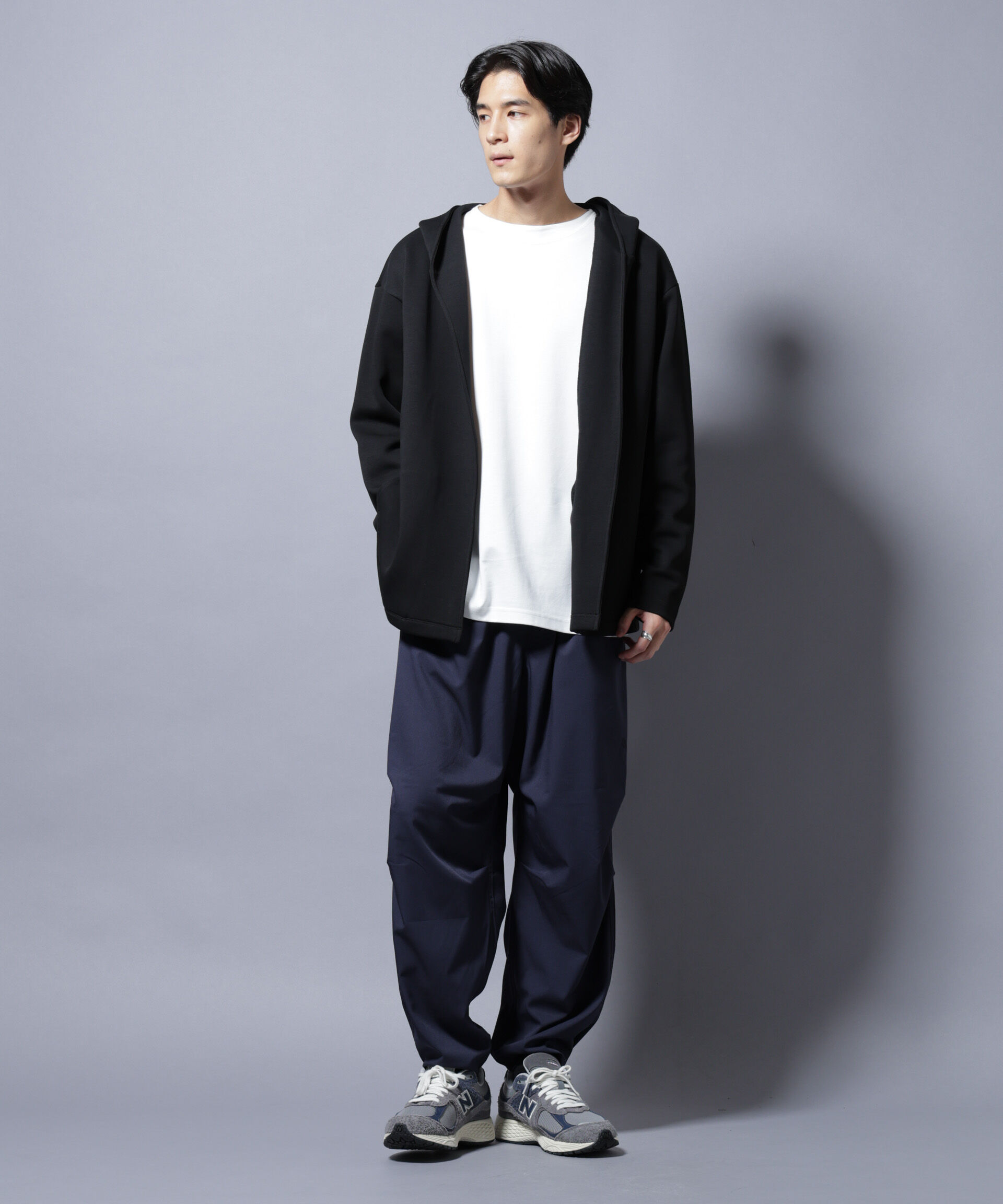 nano･universe「ダンボール 着流しフーディー」|Tシャツ・カットソー|