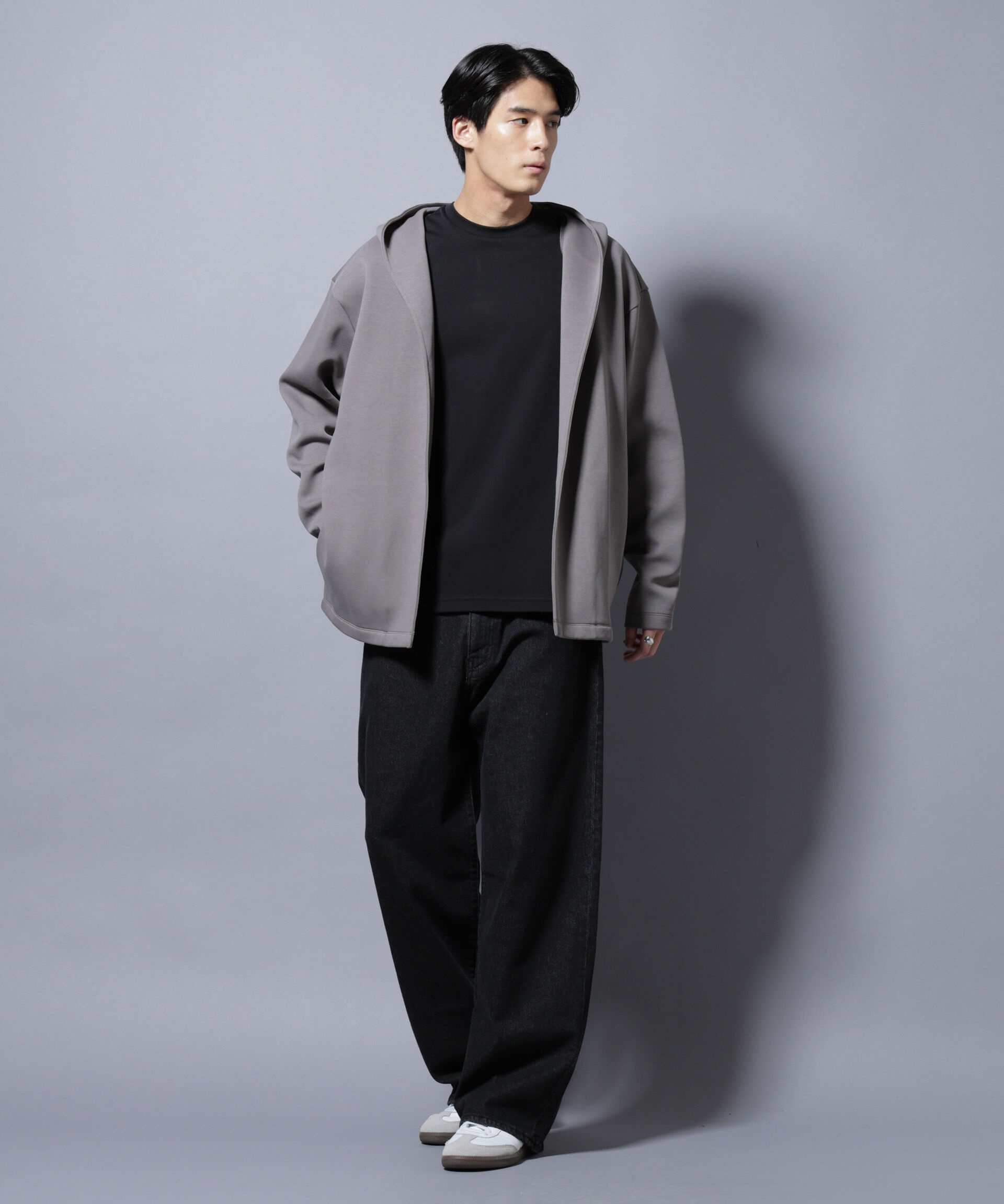 nano･universe「ダンボール 着流しフーディー」|Tシャツ・カットソー|