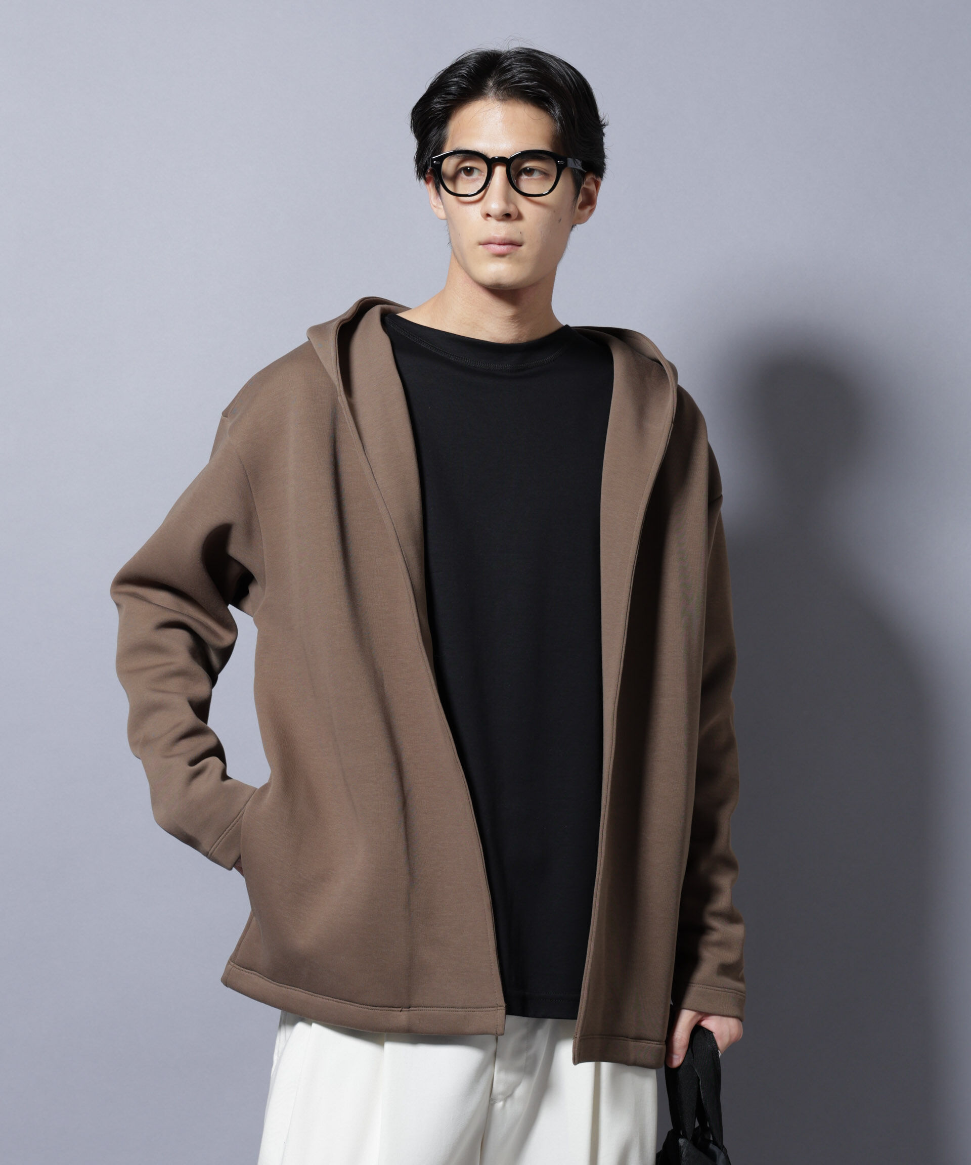 nano･universe「ダンボール 着流しフーディー」|Tシャツ・カットソー|