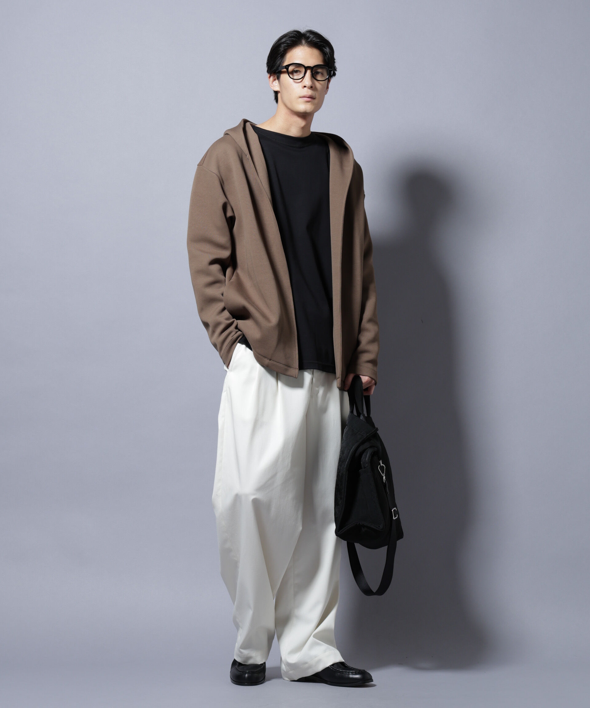 nano･universe「ダンボール 着流しフーディー」|Tシャツ・カットソー|