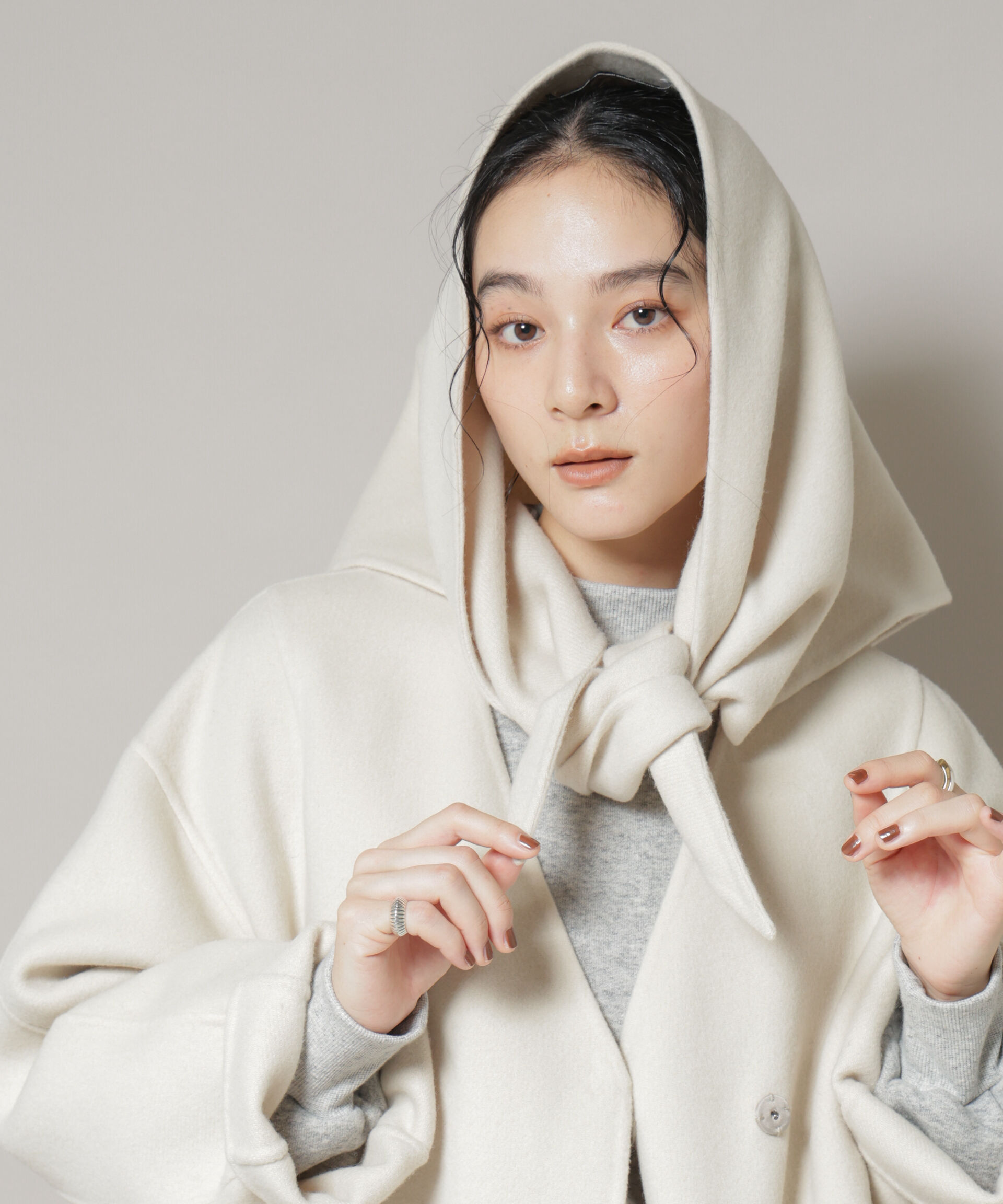 nano･universe「SUPER110blend リバー三角ストール」|マフラー|