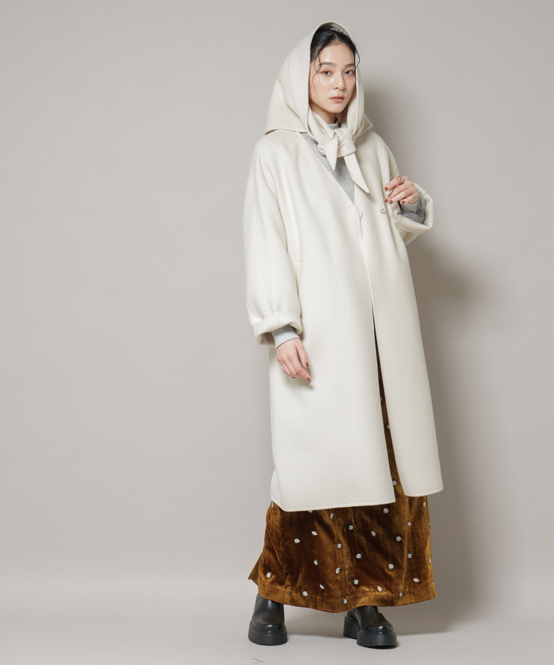 nano･universe「SUPER110blend リバー三角ストール」|マフラー|