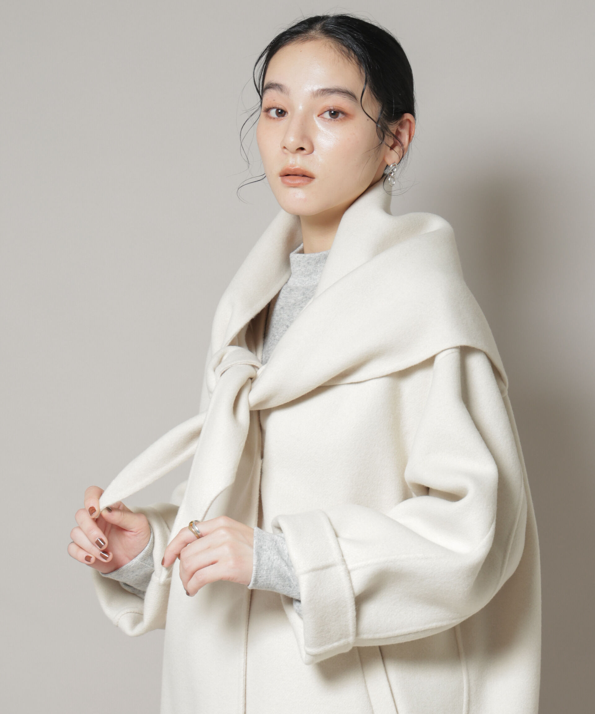 nano･universe「SUPER110blend リバー三角ストール」|マフラー|