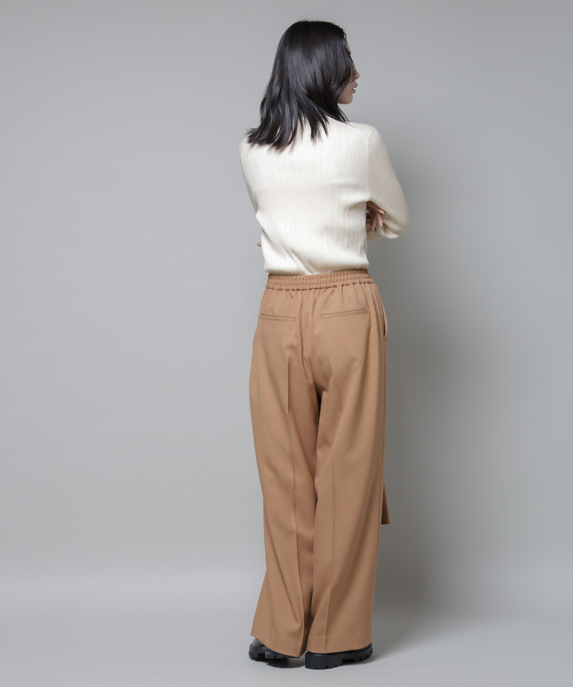 nano･universe「ホホバオイル加工ランダムリブタートルニット」|ニット・セーター|