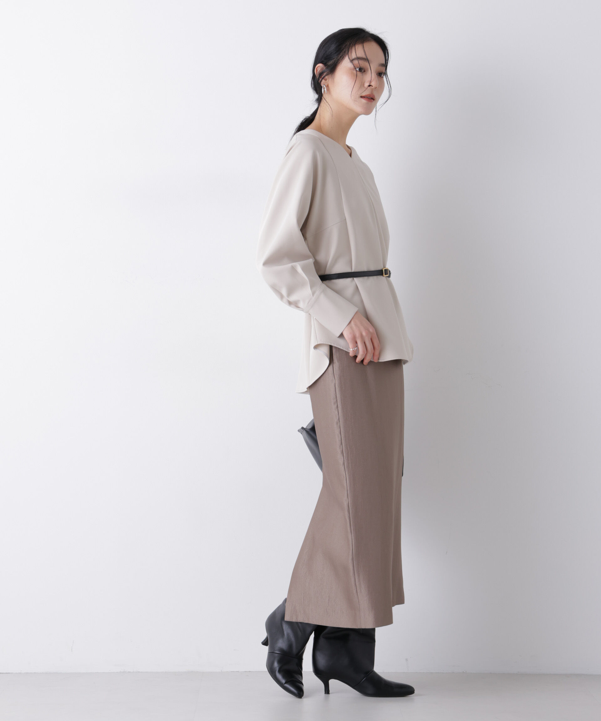 nano･universe「デイリーファンクション Vネックブラウス(セットアップ可)」|シャツ・ブラウス|