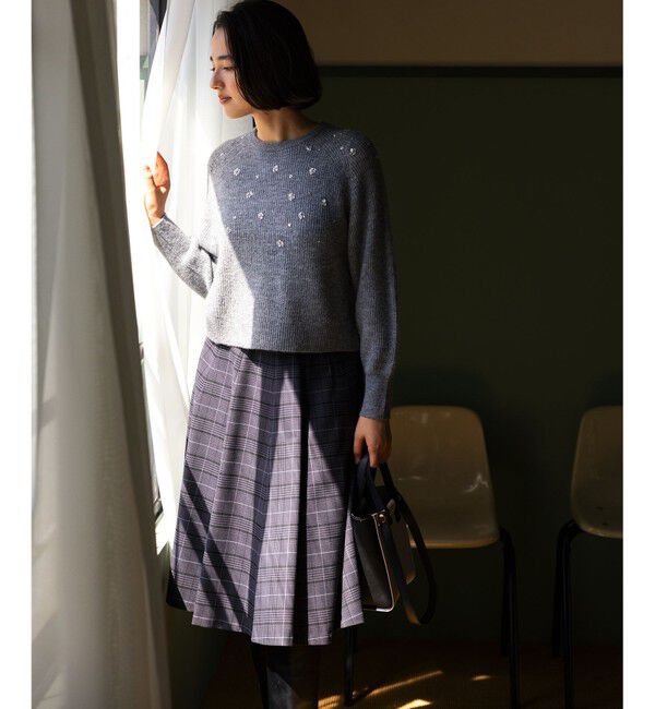 組曲「【WEB限定カラーあり】ウールライクストレッチ フレアスカート」|スカート|グレー系3