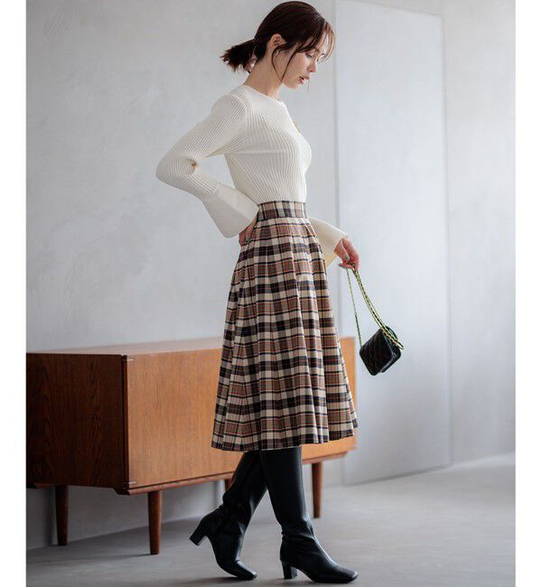 組曲「【WEB限定カラーあり】ウールライクストレッチ フレアスカート」|スカート|