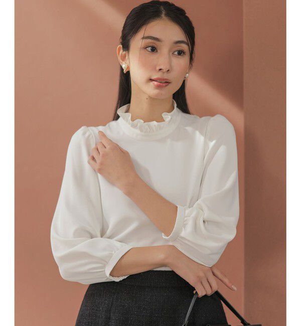 組曲「【KUMIKYOKU NAVY】ジョーゼットシフォン スタンドフリルブラウス」|シャツ・ブラウス|